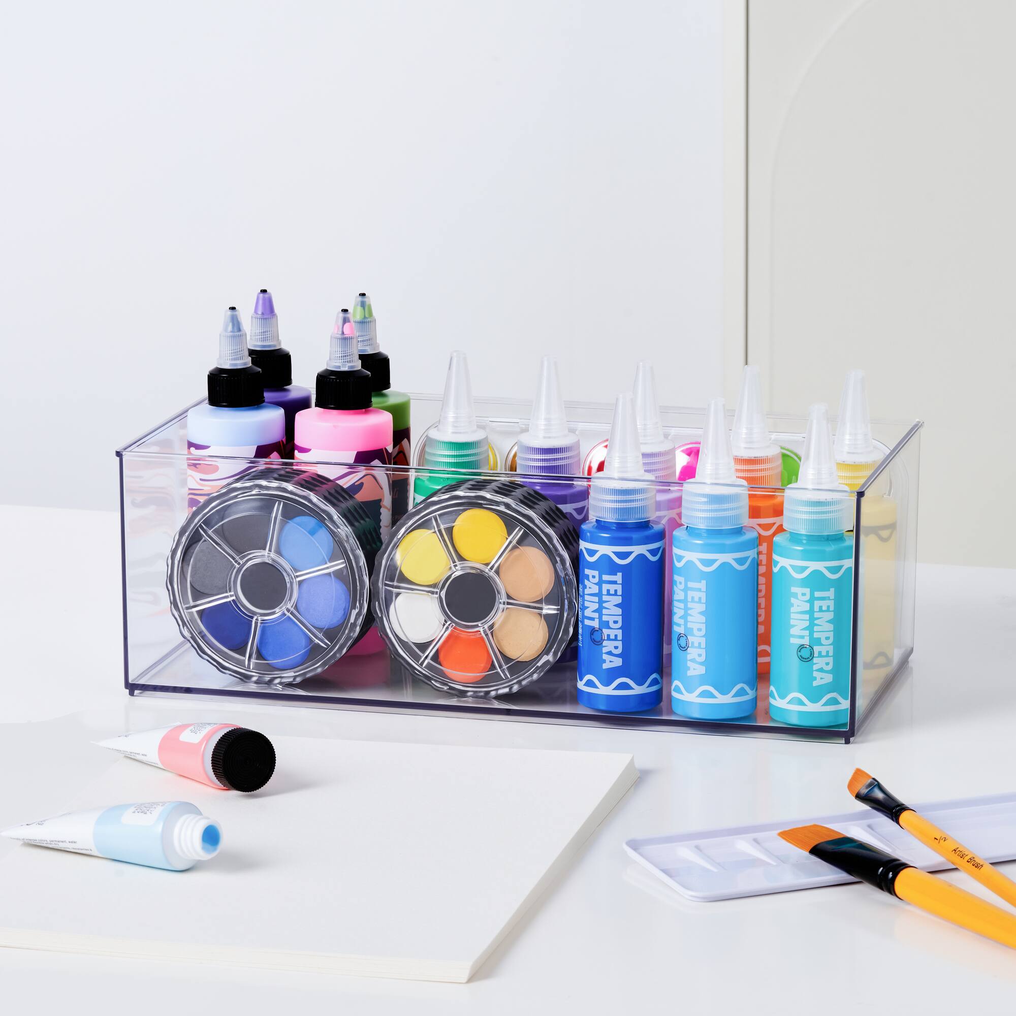 12 Pack: 12" x 6" Clear Stacking Storage Bin by Simply Tidy™